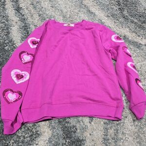 Pink Heart Sequin Sweatshirt